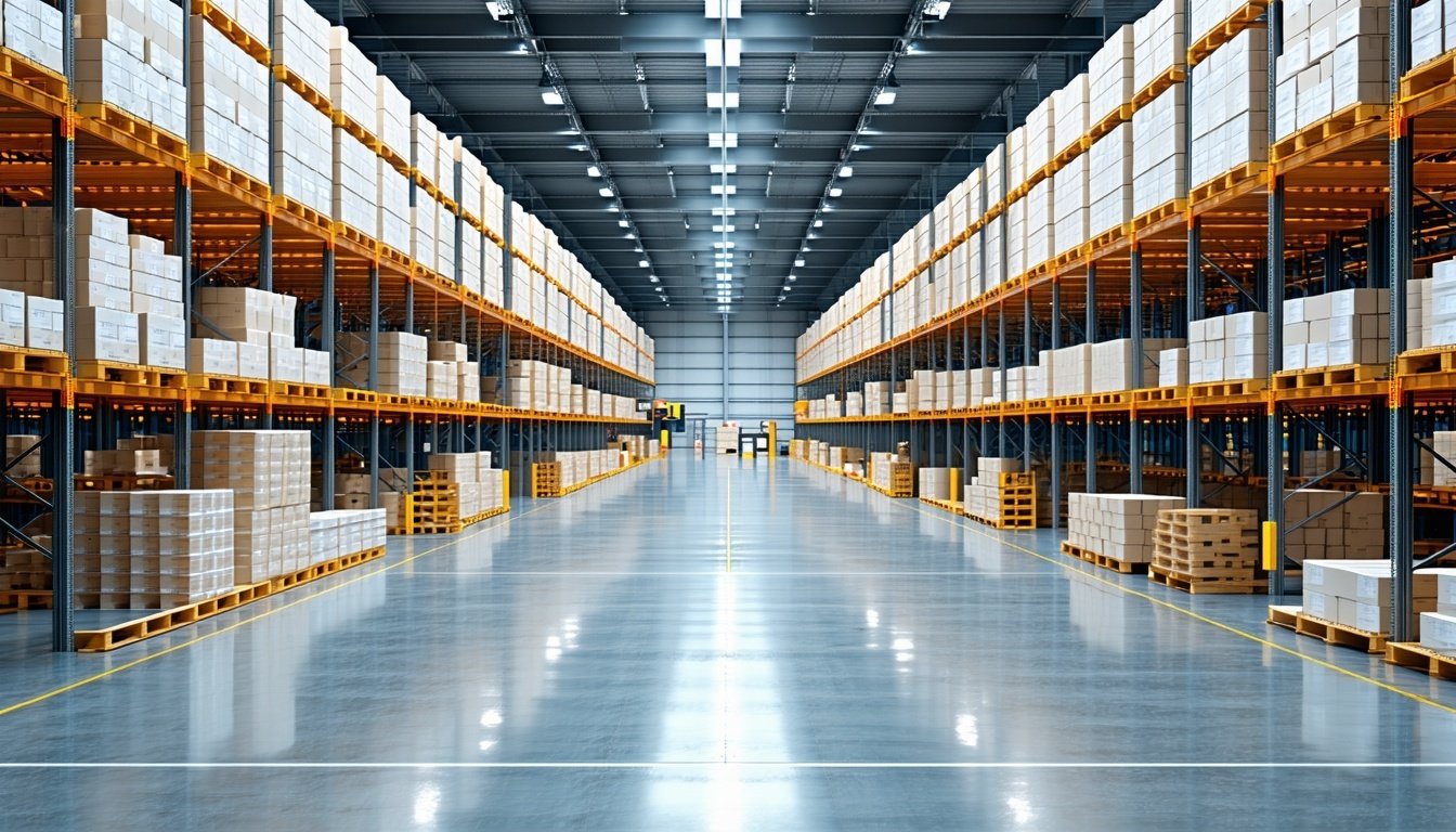 Warehouse automation system in operation