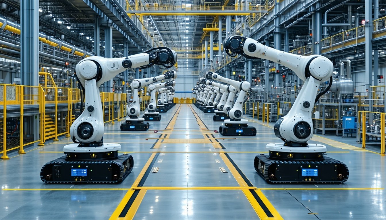 Robotic arms streamlining industrial processes